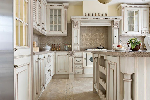 Kitchen in L-shape, Retro Style