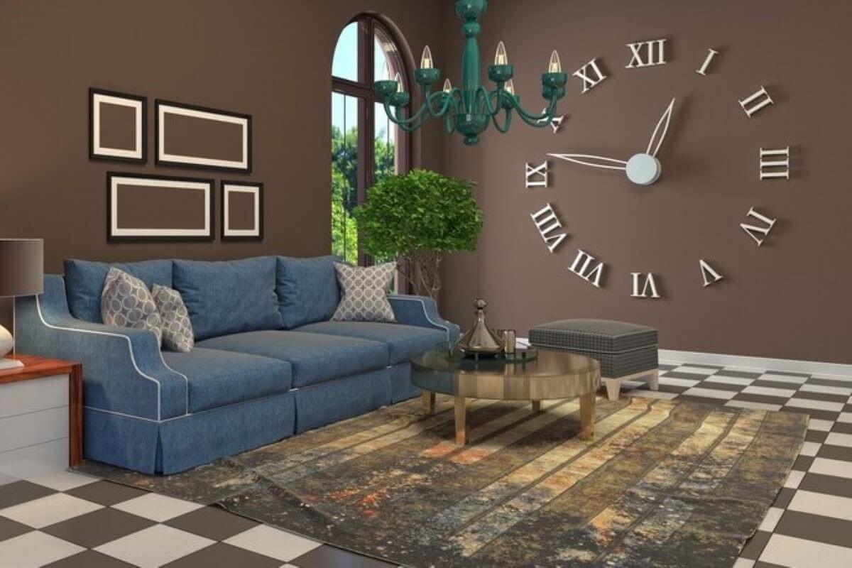 Living room wall clock decor ideas (homeparadis.com)