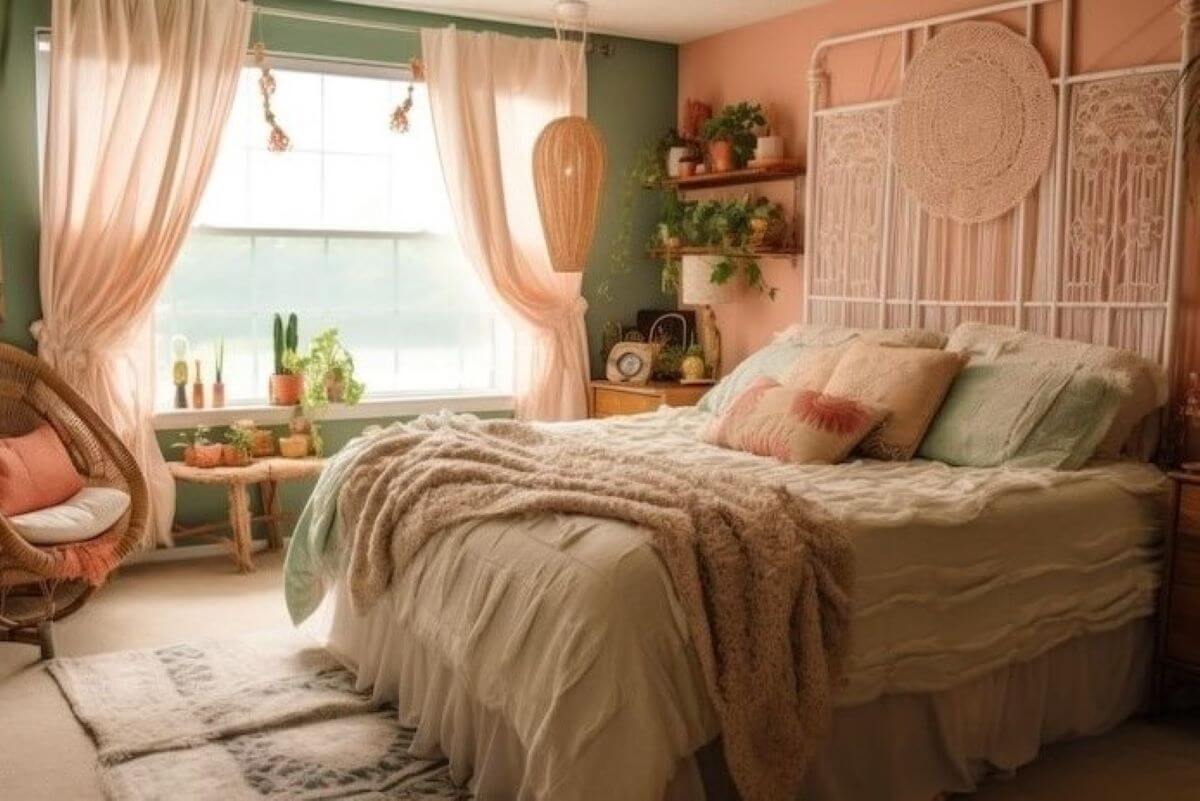 Coral and Seafoam Green for a Cozy Bedroom (homeparadis.com)